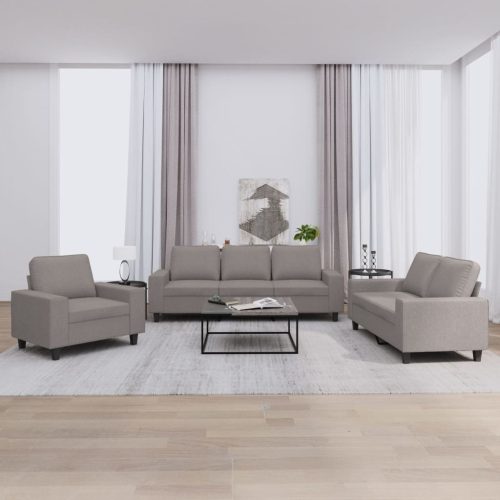 3-dijelni set sofa smeđesivi od tkanine