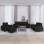 4-dijelni set sofa crni od tkanine