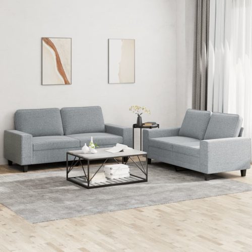 2-dijelni set sofa svjetlosivi od tkanine