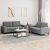 2-dijelni set sofa tamnosivi od tkanine