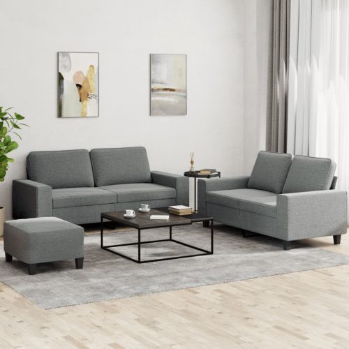 3-dijelni set sofa tamnosivi od tkanine