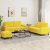 3-dijelni set sofa svjetložuti od tkanine