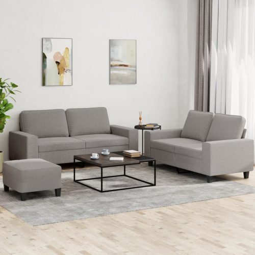 3-dijelni set sofa smeđesivi od tkanine