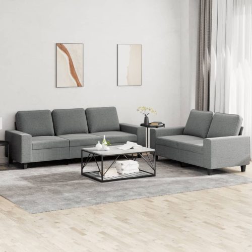 2-dijelni set sofa tamnosivi od tkanine