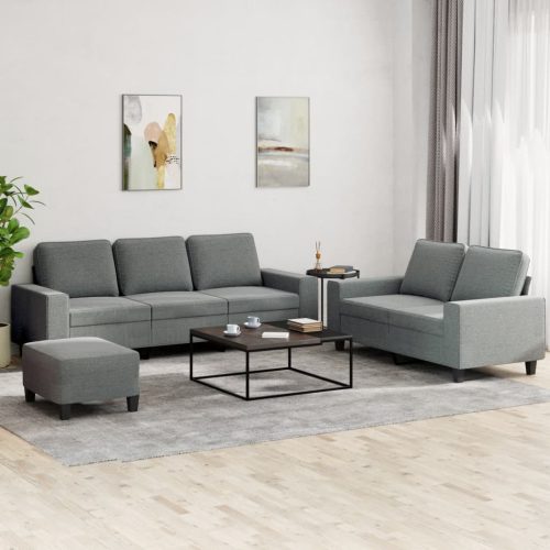 3-dijelni set sofa tamnosivi od tkanine