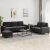 3-dijelni set sofa crni od tkanine