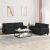 2-dijelni set sofa crni od umjetne kože