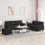 3-dijelni set sofa crna od umjetne kože