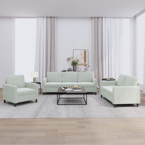 3-dijelni set sofa svjetlosivi baršunasti