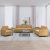 3-dijelni set sofa smeđi baršunasti