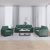 3-dijelni set sofa s jastucima tamnozeleni baršunasti