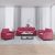 3-dijelni set sofa s jastucima crvena boja vina baršunasti
