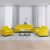 3-dijelni set sofa s jastucima žuti baršunasti