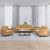 3-dijelni set sofa s jastucima smeđi baršunasti