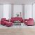 4-dijelni set sofa s jastucima crvena boja vina baršunasti