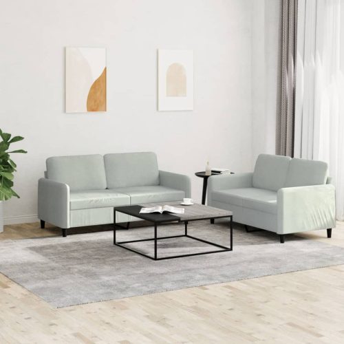 2-dijelni set sofa svjetlosivi baršunasti