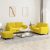 3-dijelni set sofa s jastucima žuti baršunasti
