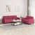 2-dijelni set sofa crvena boja vina baršunasti