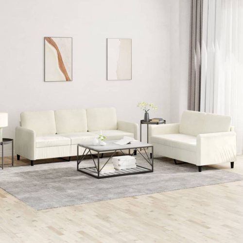 2-dijelni set sofa krem baršunasti