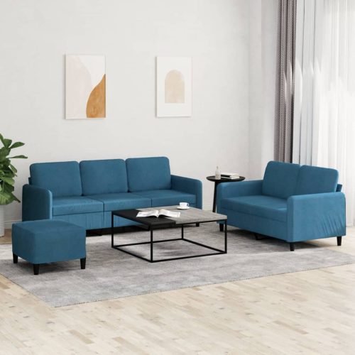 3-dijelni set sofa plavi baršunasti