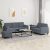 3-dijelni set sofa s jastucima tamnosivi baršunasti