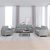 3-dijelni set sofa s jastucima svjetlosivi od tkanine