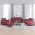 4-dijelni set sofa s jastucima crvena boja vina od tkanine