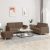 3-dijelni set sofa s jastucima smeđi od tkanine