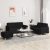 3-dijelni set sofa s jastucima crni od tkanine
