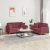 2-dijelni set sofa s jastucima crvena boja vina od tkanine
