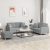 3-dijelni set sofa s jastucima svjetlosivi od tkanine