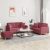3-dijelni set sofa s jastucima crvena boja vina od tkanine