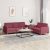 2-dijelni set sofa s jastucima crvena boja vina od tkanine