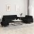 3-dijelni set sofa s jastucima crni od tkanine