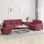 3-dijelni set sofa s jastucima crvena boja vina od tkanine