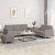 3-dijelni set sofa s jastucima smeđesivi od tkanine