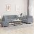 3-dijelni set sofa s jastucima svjetlosivi od tkanine