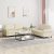 2-dijelni set sofa s jastucima krem od umjetne kože