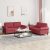 2-dijelni set sofa s jastucima boja vina od umjetne kože