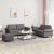 3-dijelni set sofa s jastucima sivi od umjetne kože