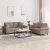 2-dijelni set sofa s jastucima boja cappuccina od umjetne kože