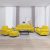 4-dijelni set sofa s jastucima žuti baršunasti