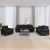 3-dijelni set sofa s jastucima crni baršunasti