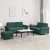 3-dijelni set sofa s jastucima tamnozeleni baršunasti