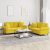 2-dijelni set sofa s jastucima žuti baršunasti
