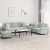 3-dijelni set sofa s jastucima svjetlosivi baršunasti