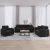 3-dijelni set sofa s jastucima crni od mikrovlakana