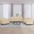 3-dijelni set sofa s jastucima krem od mikrovlakana