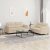 2-dijelni set sofa s jastucima krem od mikrovlakana