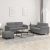 3-dijelni set sofa s jastucima tamnosivi od mikrovlakana